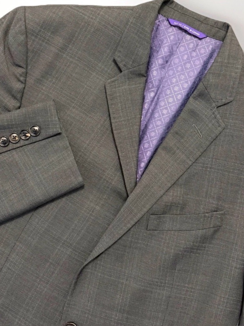 Ted Baker London Endurance Blazer 42R Grey Plaid Wool Sport Coat Slim Fit